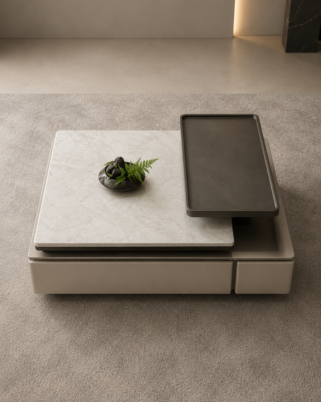 Elyse Sintered Stone Storage Coffee Table