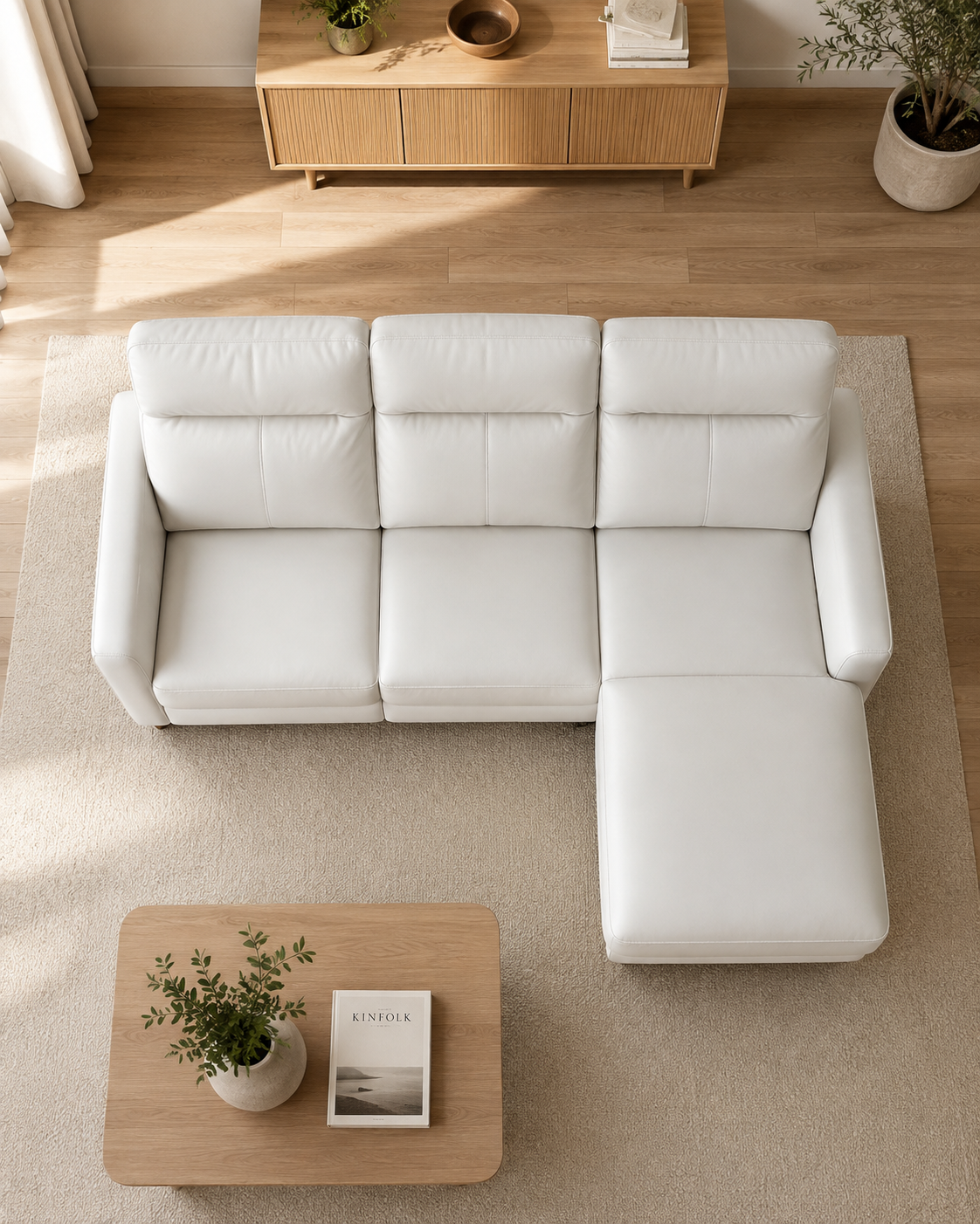Rochester Genuine Leather Recliner L-Shaped Sofa