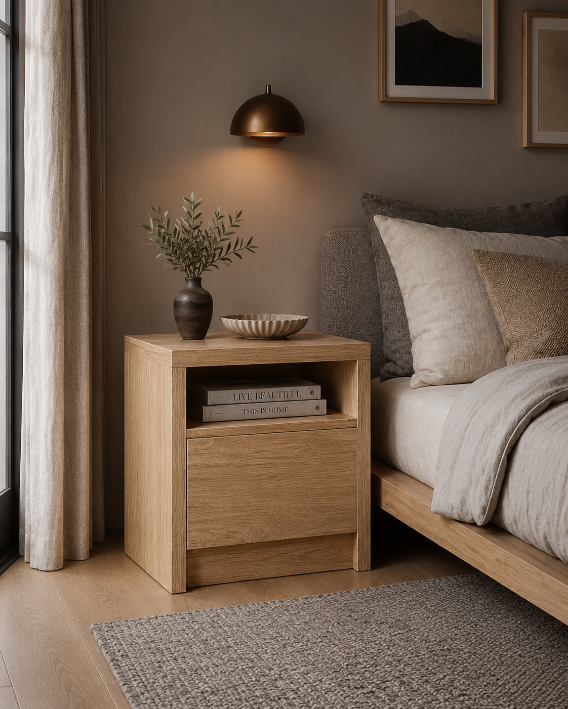 Talia Oak Bedside Table