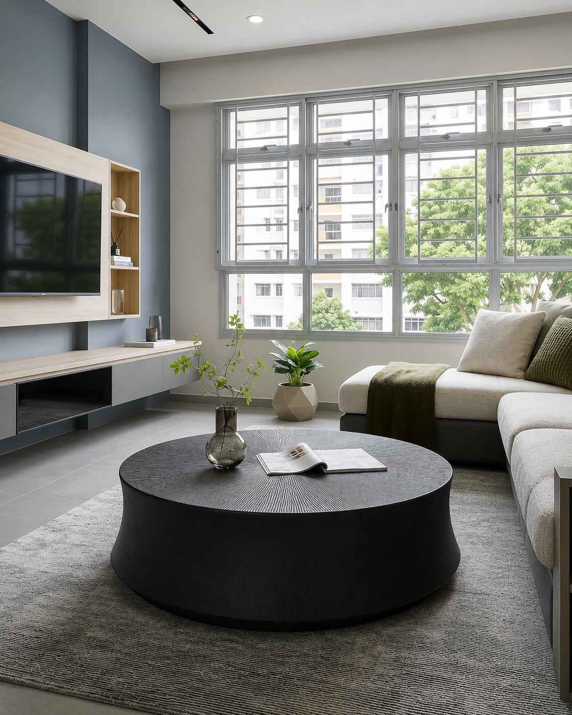 Kuro Carved Wooden Coffee Table