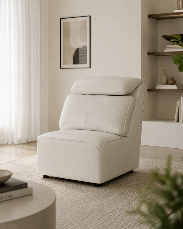 Elio Fabric Adjustable Headrest Lounge Chair