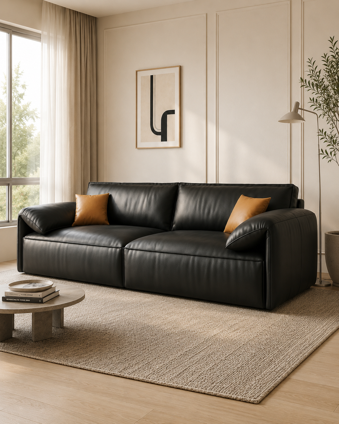 Rivelle Faux Leather Sofa