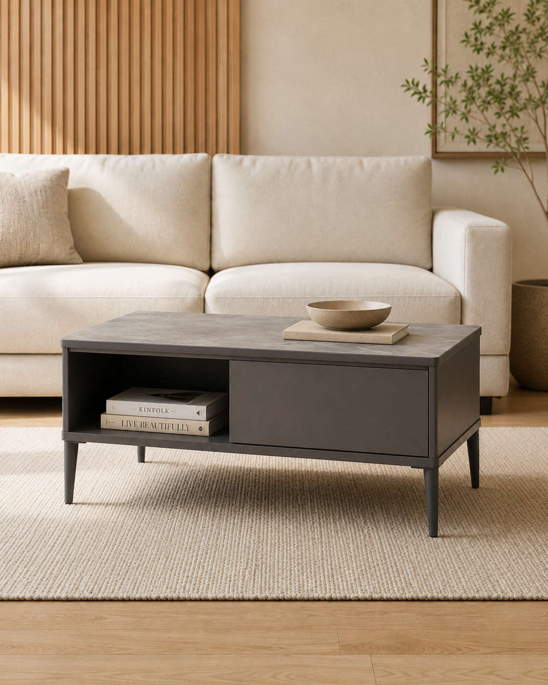 Dorian Sintered Stone Storage Coffee Table