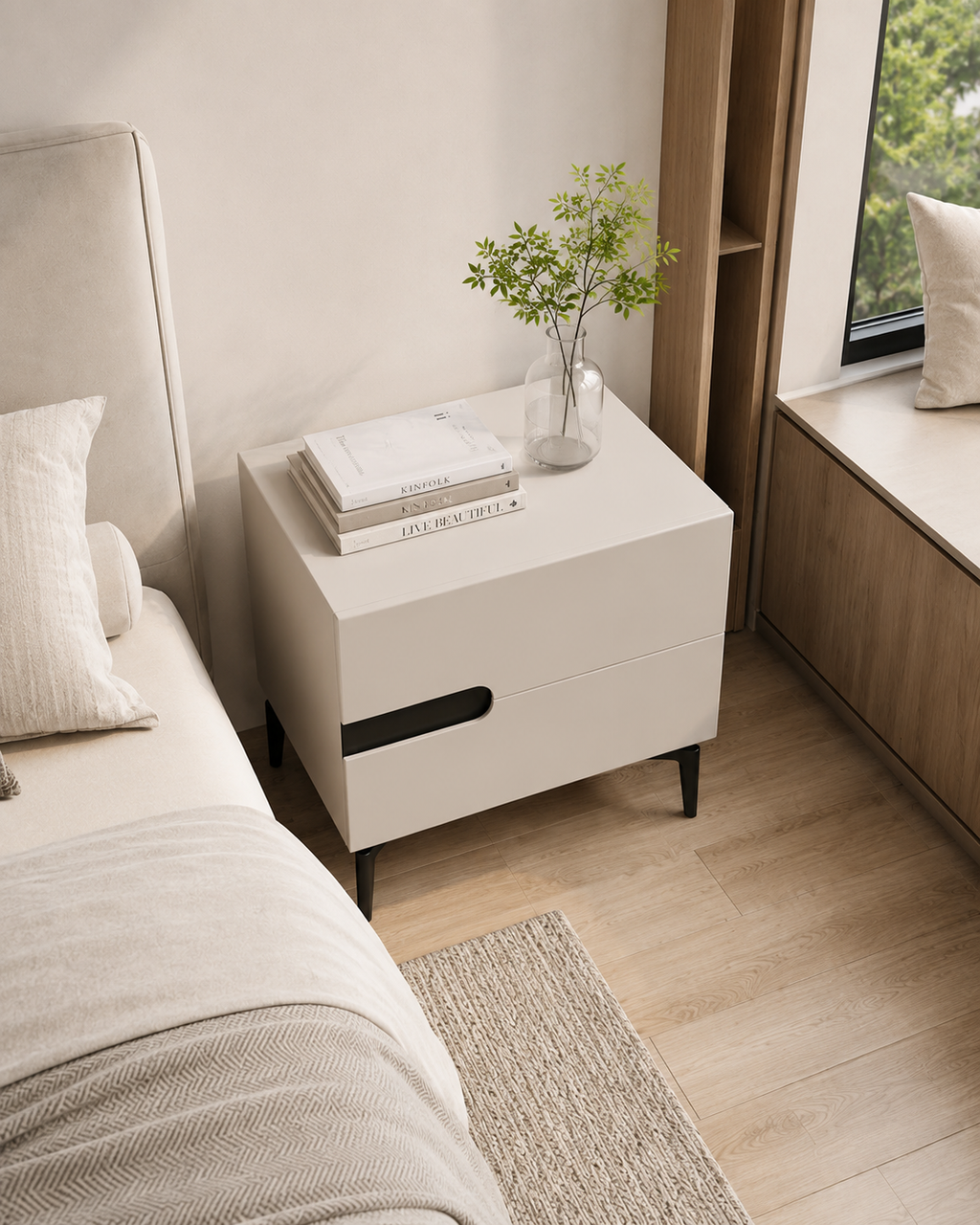 Lune Soft-Touch Bedside Table