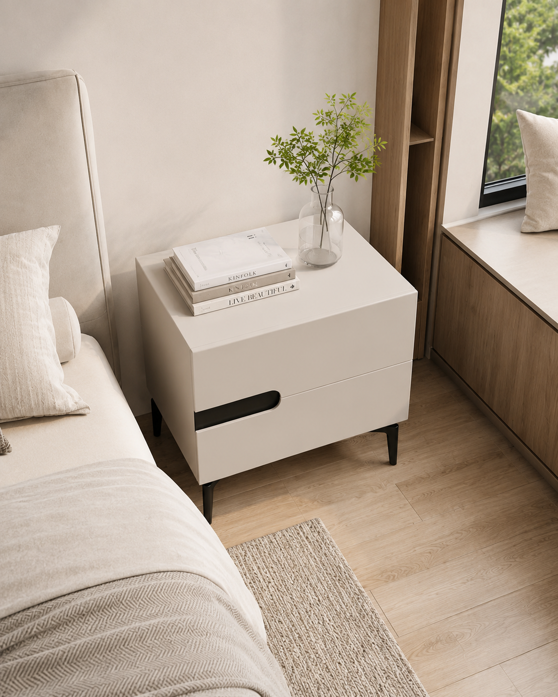 Lune Soft-Touch Bedside Table