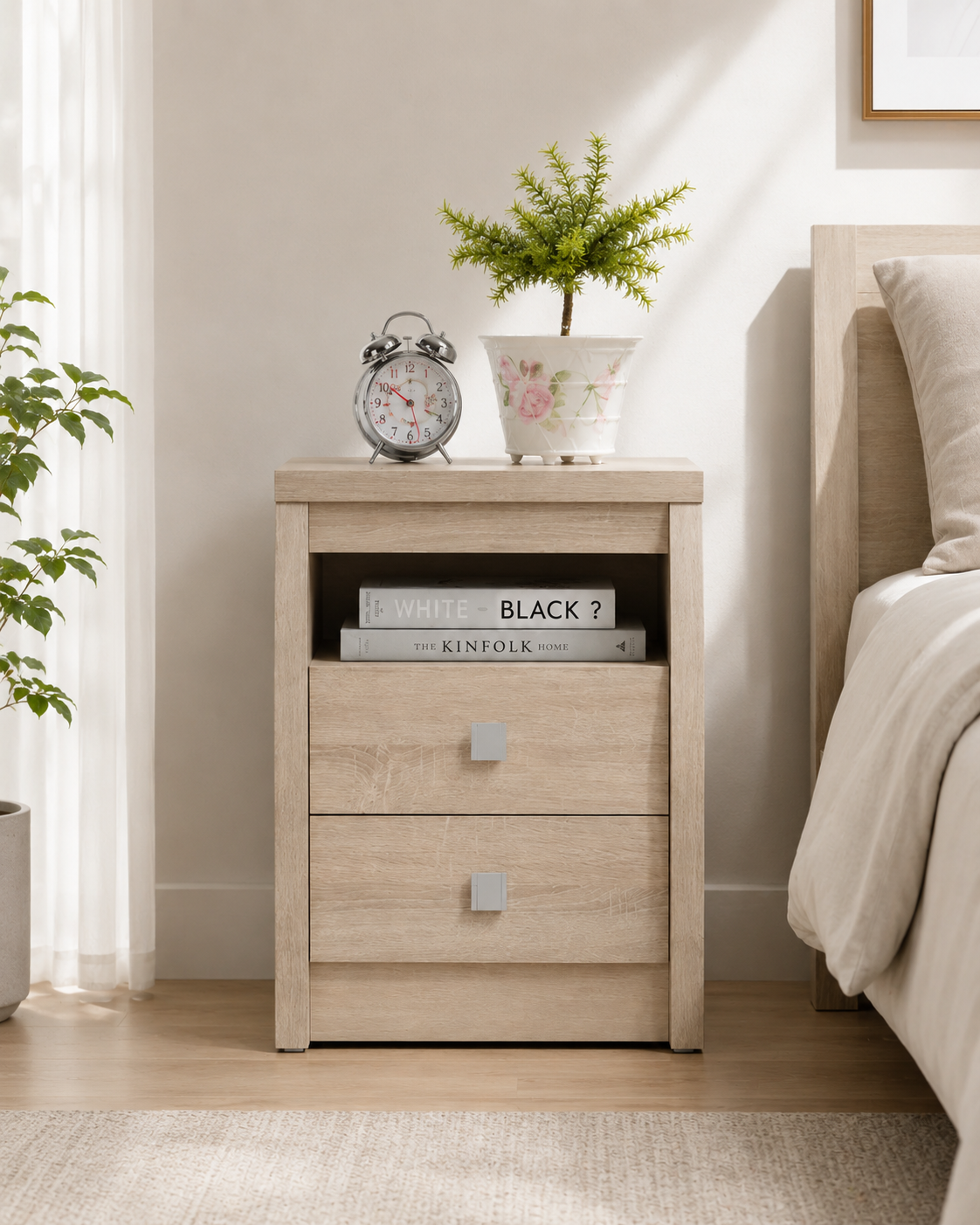 Elan Light Oak Bedside Table