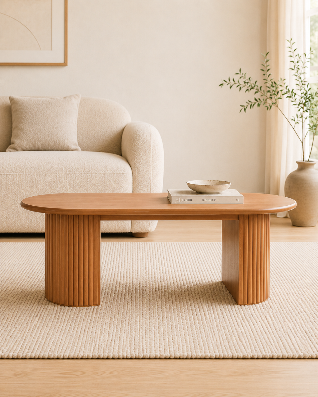 Lino Wooden Oval Coffee Table