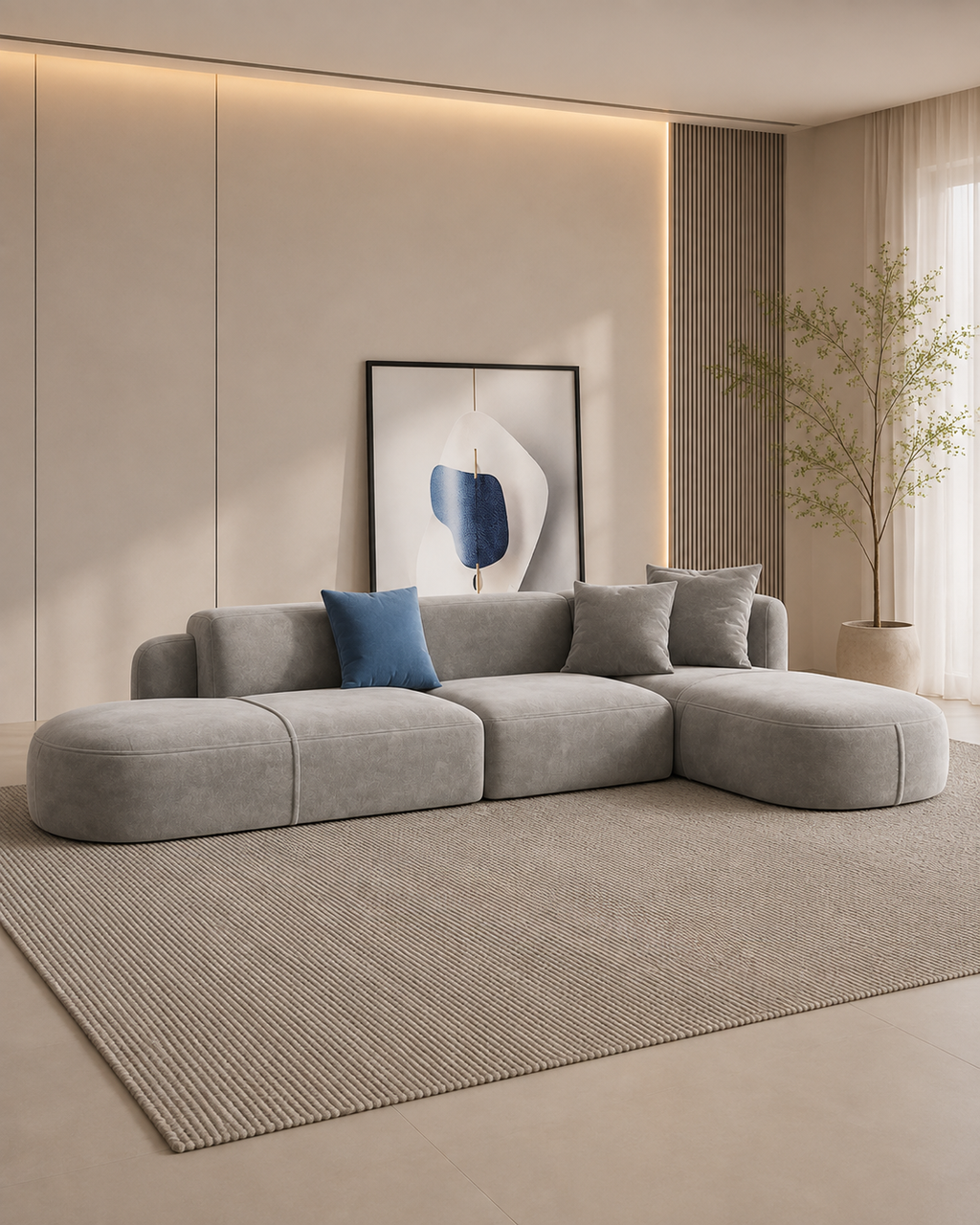 Dunley Fabric Chaise Sofa