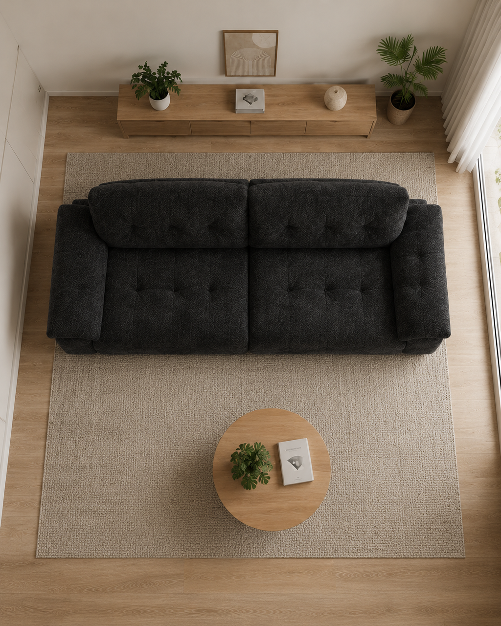 Elston Fabric Adjustable Backrest Sofa