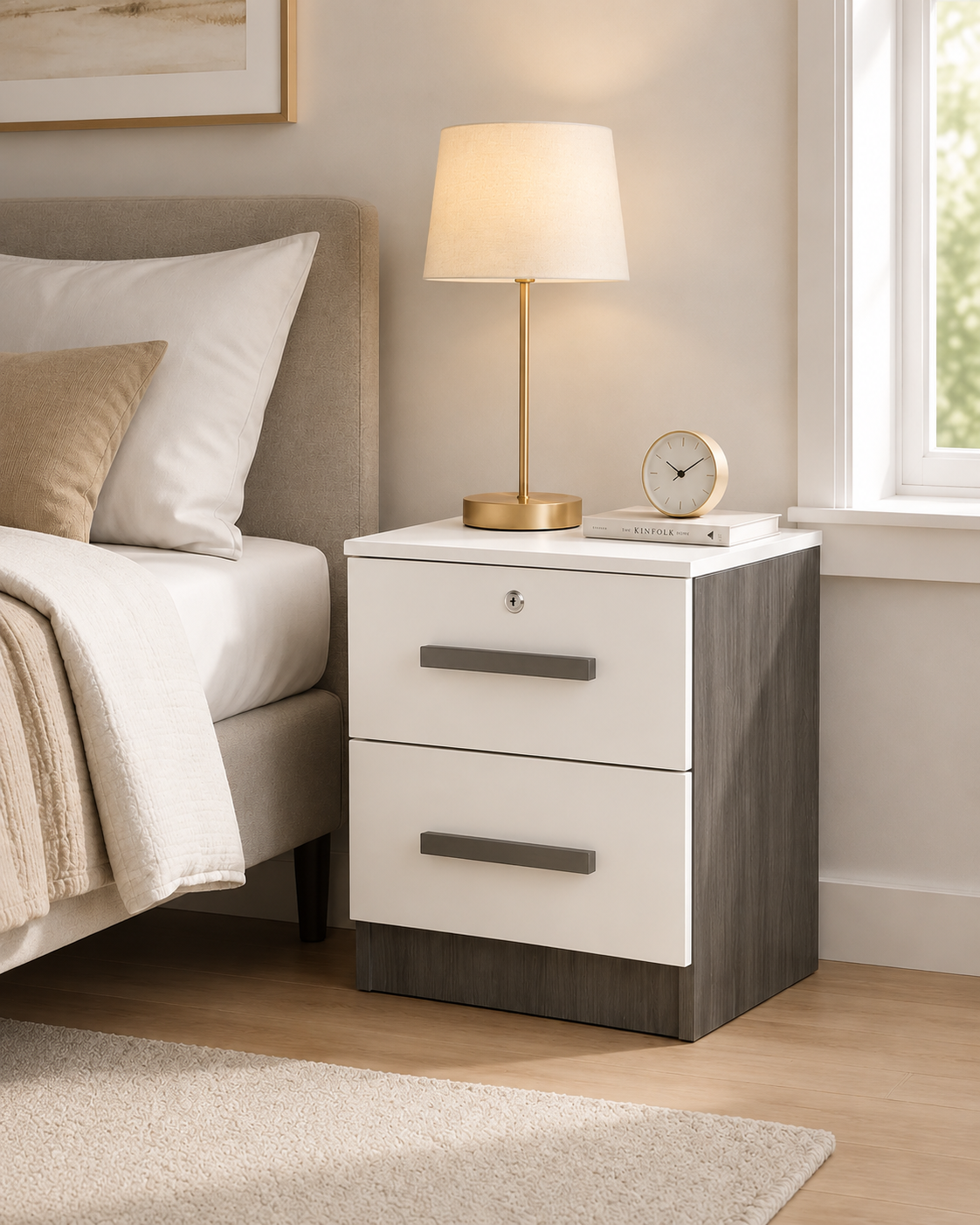 Livia Two-Tone Bedside Table