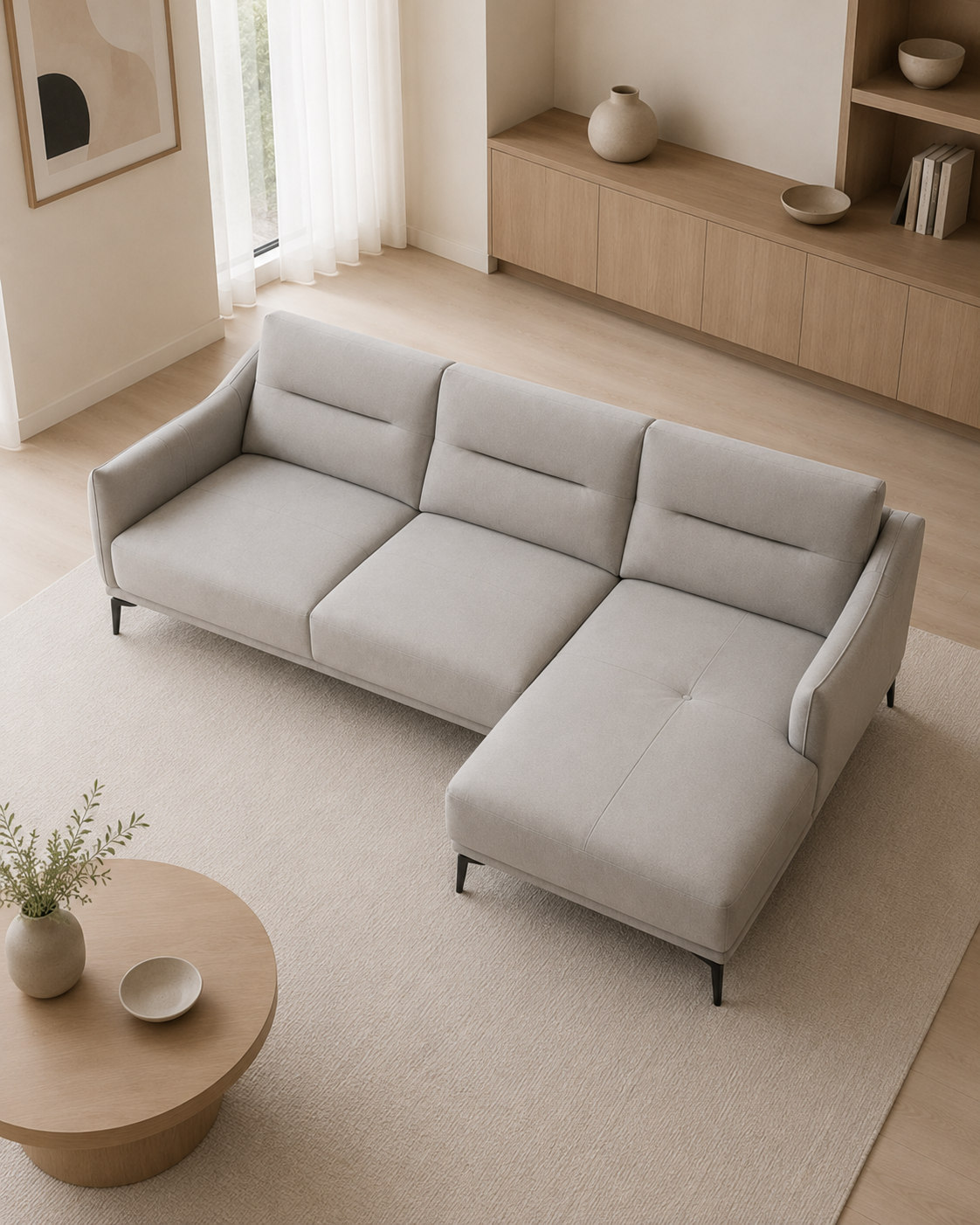 Eira Genuine Leather L-Shaped Sofa