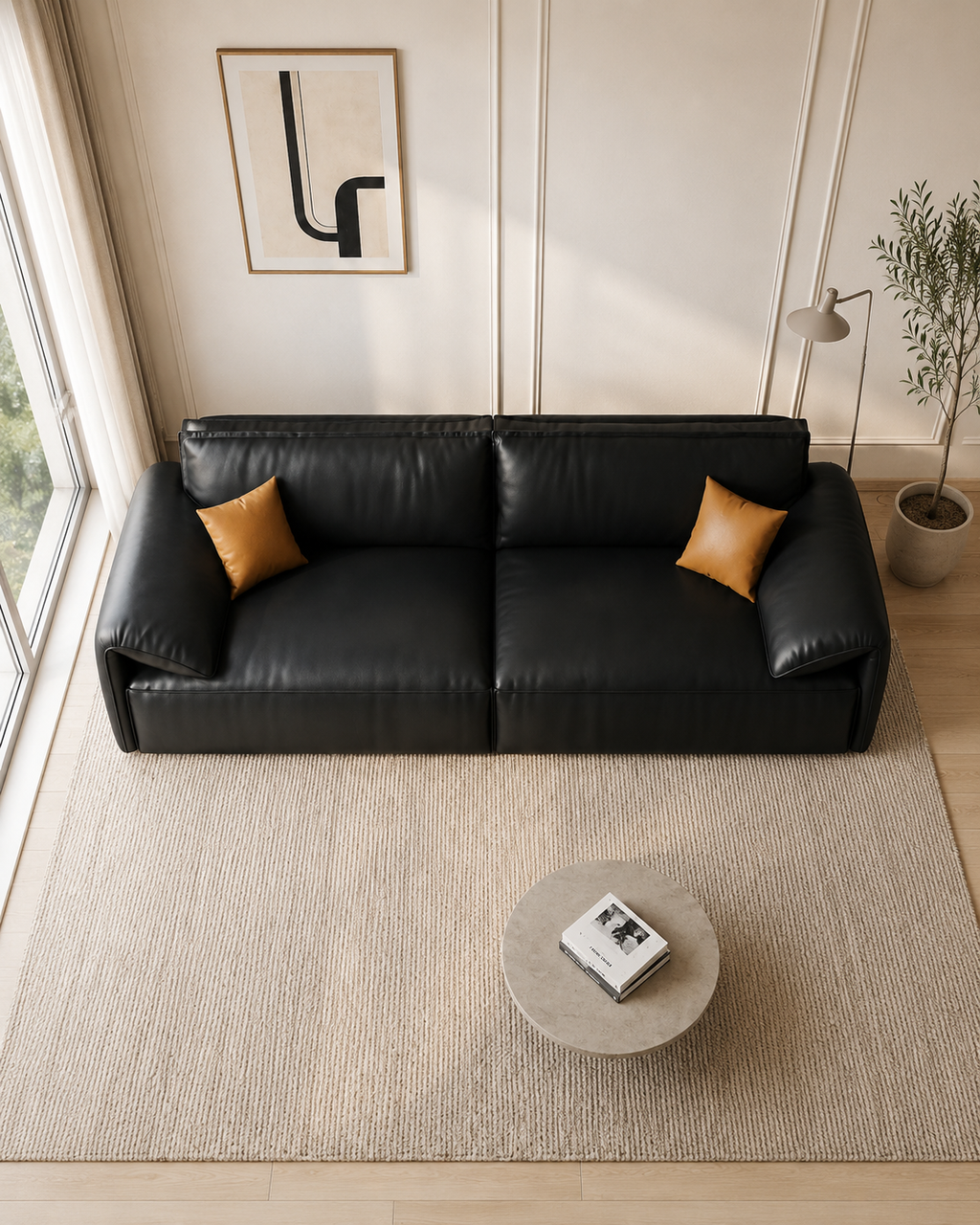Rivelle Faux Leather Sofa