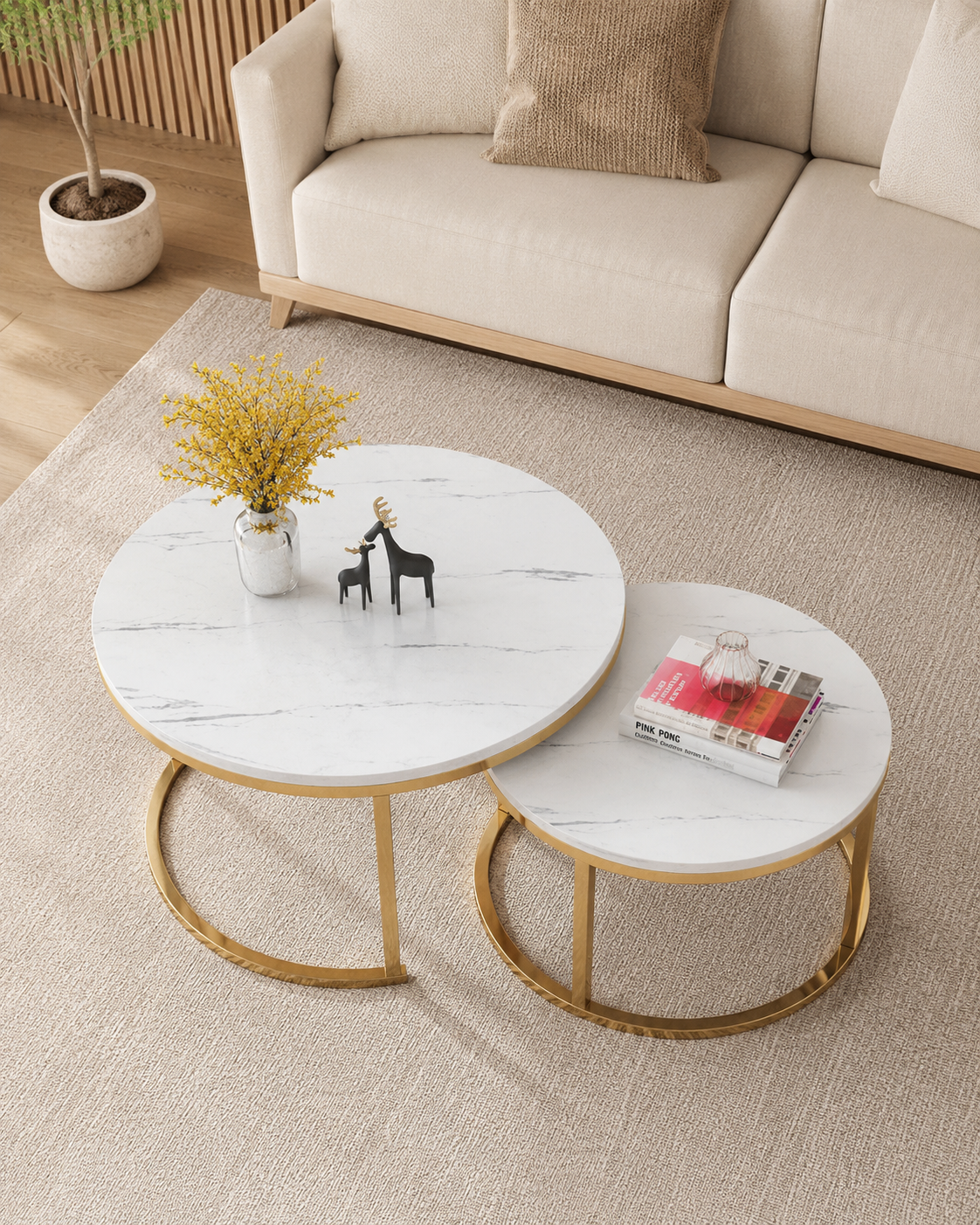 Isolde Sintered Stone Nesting Coffee Table