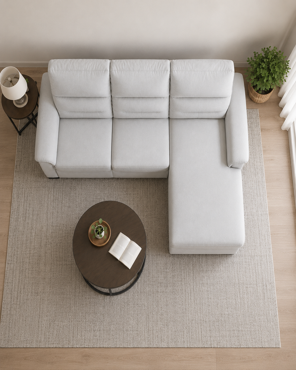 Nola Fabric Recliner L-Shaped Sofa