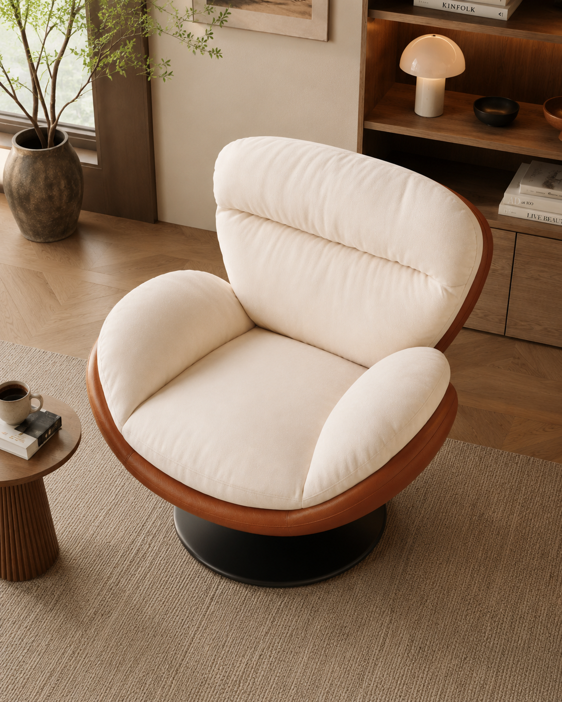 Solace Chenille Swivel Armchair