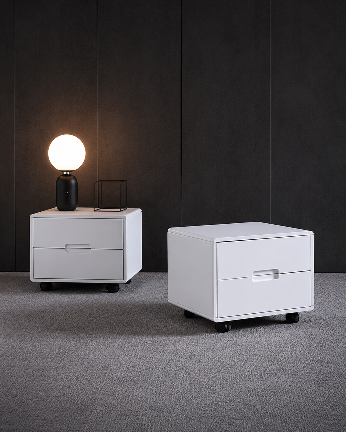 Deon White Bedside Table