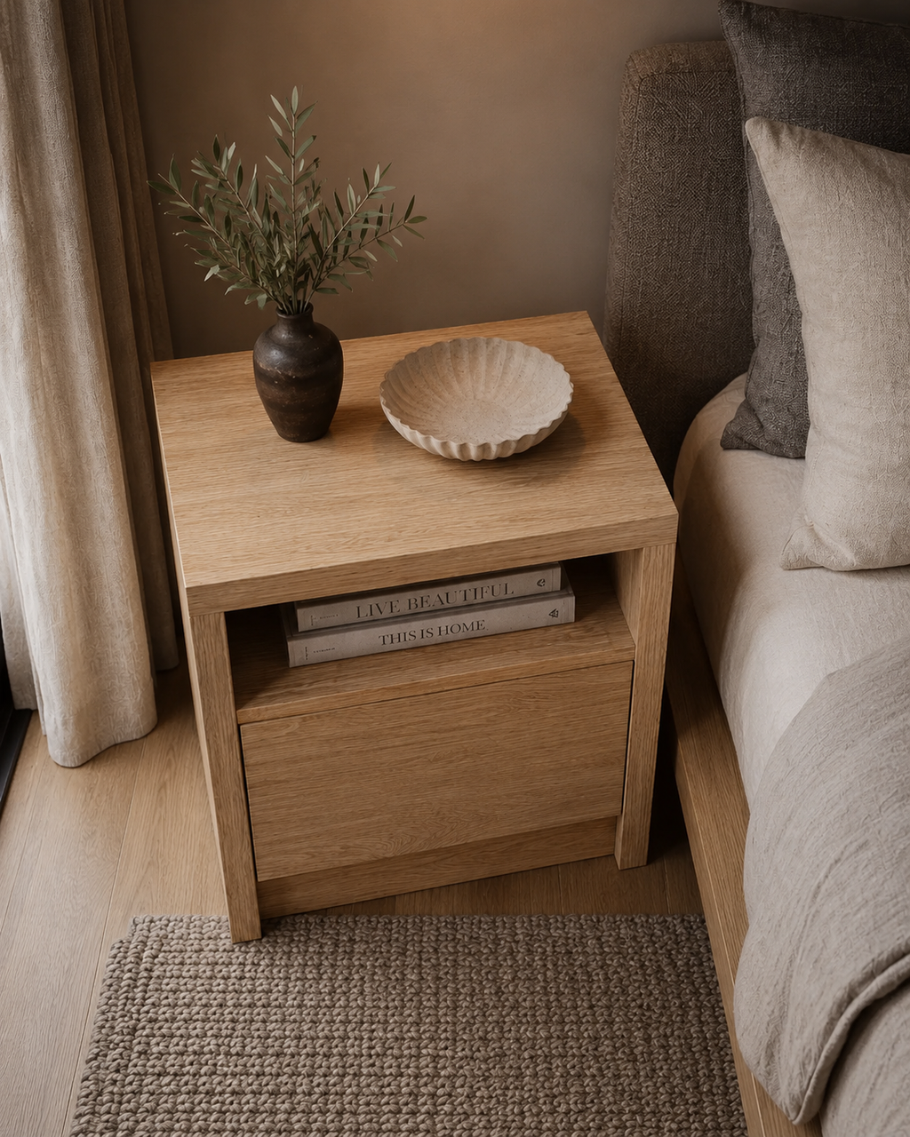 Talia Oak Bedside Table