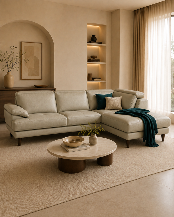 Loxley Genuine Leather Sectional Sofa