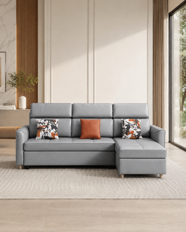 Rovena Leathaire Storage Sofa Bed