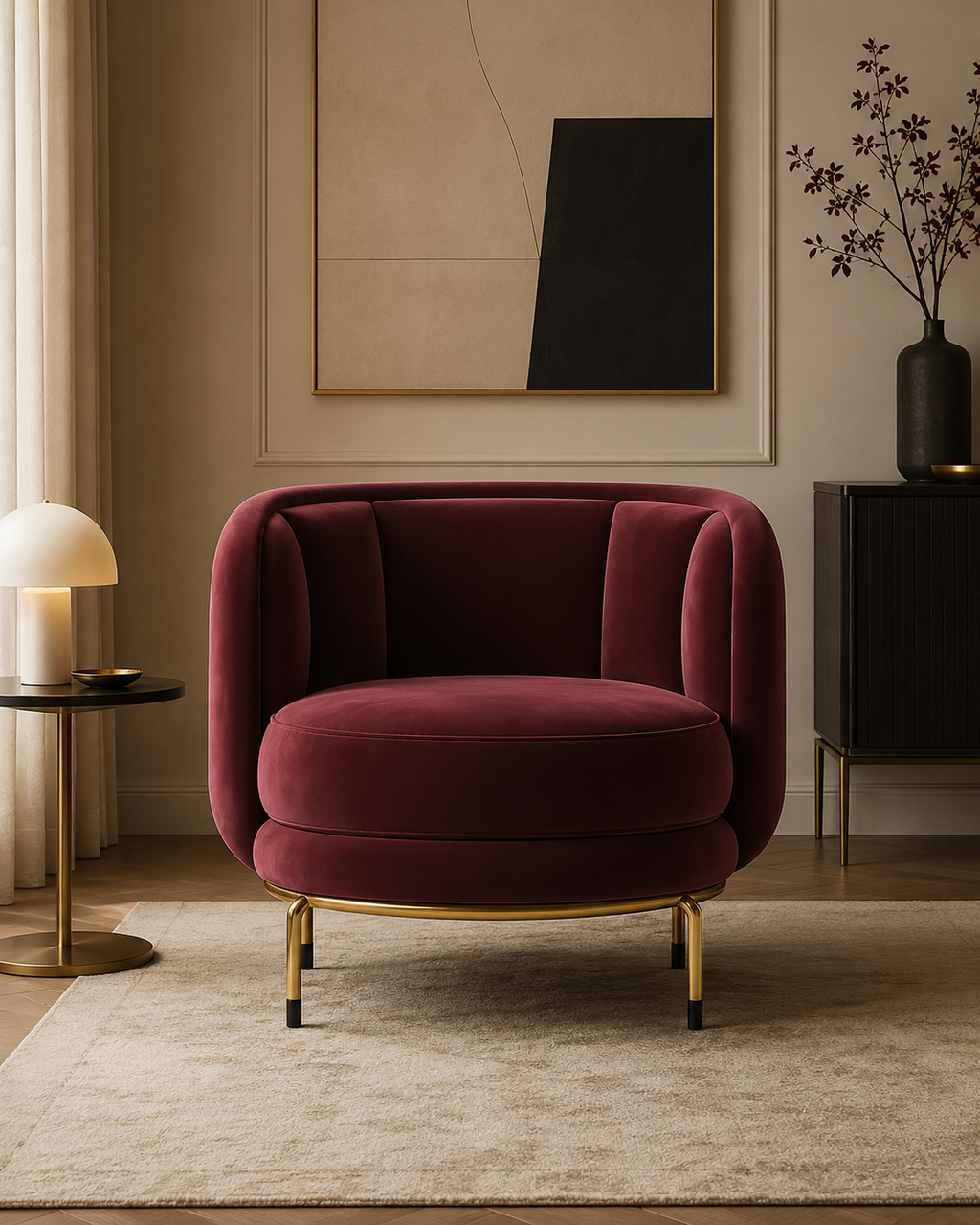 Aramelle Velvet Lounge Chair
