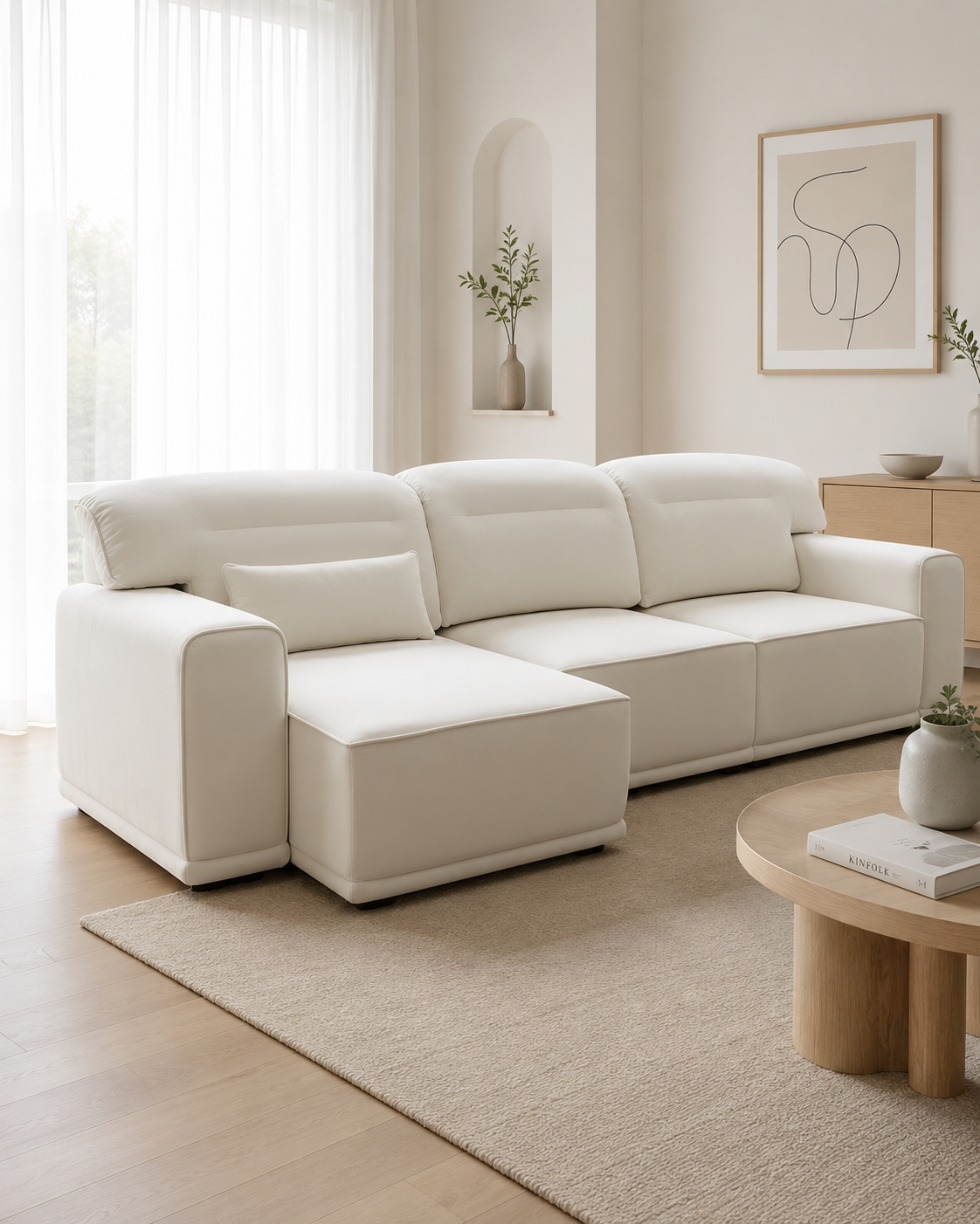 Odessa Fabric Slider L-Shaped Sofa