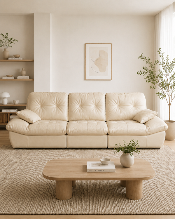 Brielle Leather Adjustable Backrest Sofa