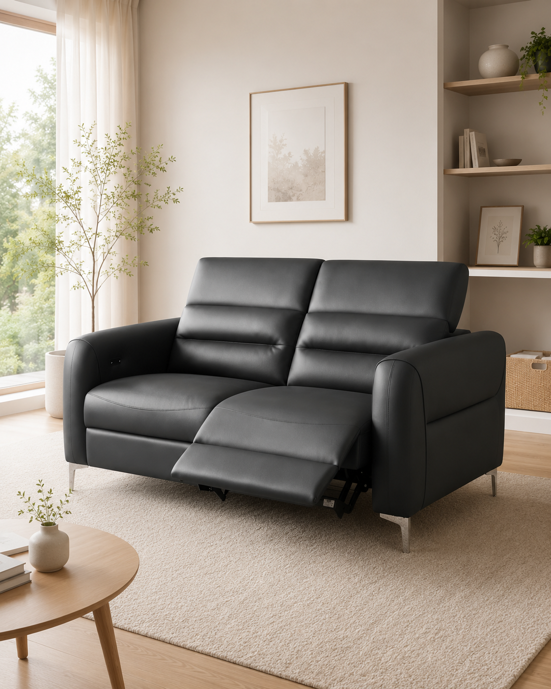 Varek Genuine Leather Recliner Sofa