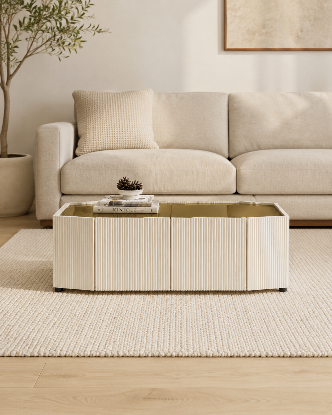 Aurelia Fluted Storage Coffee Table
