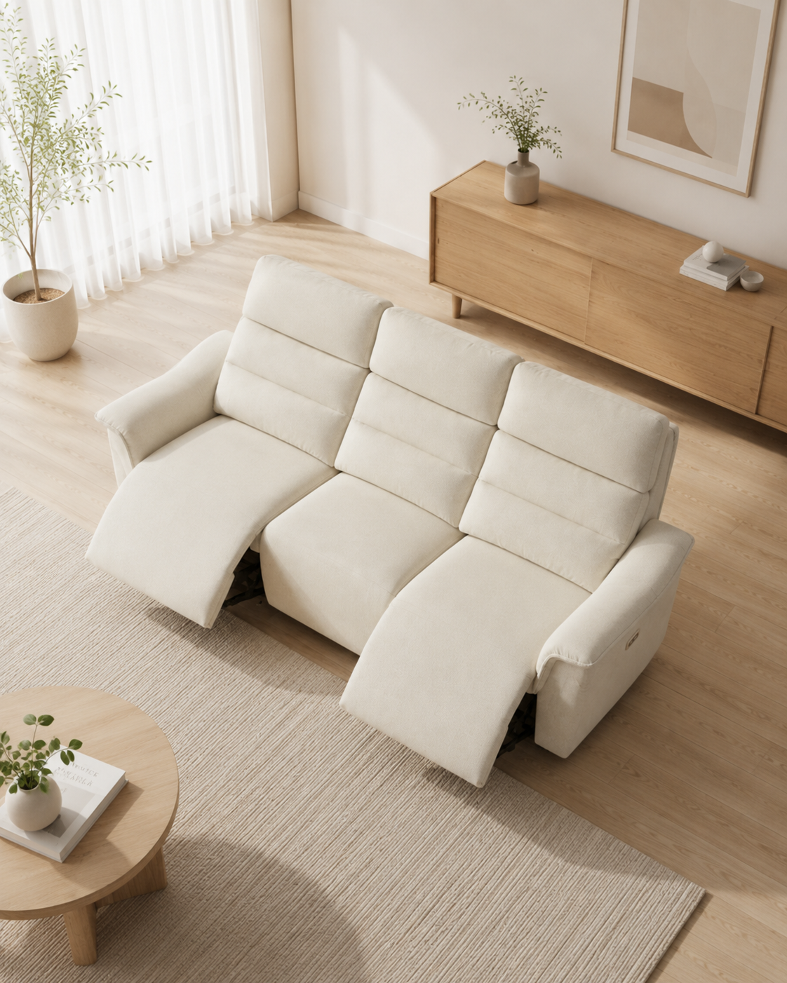 Vellora Fabric Recliner Sofa