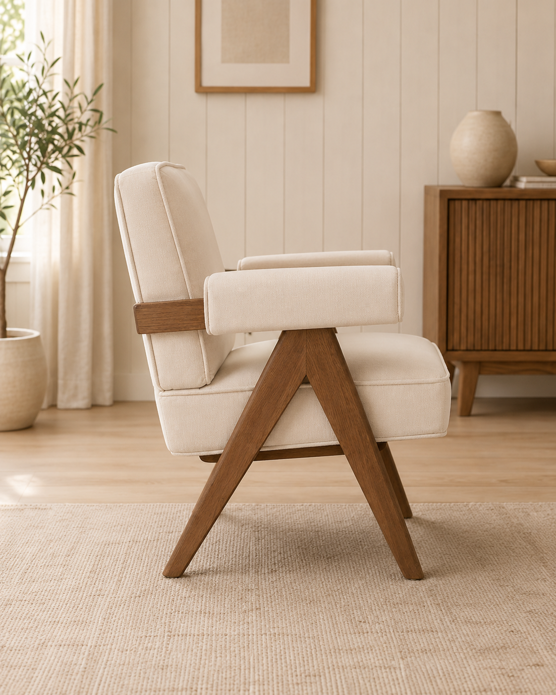 Camber Ash Wood Lounge Chair