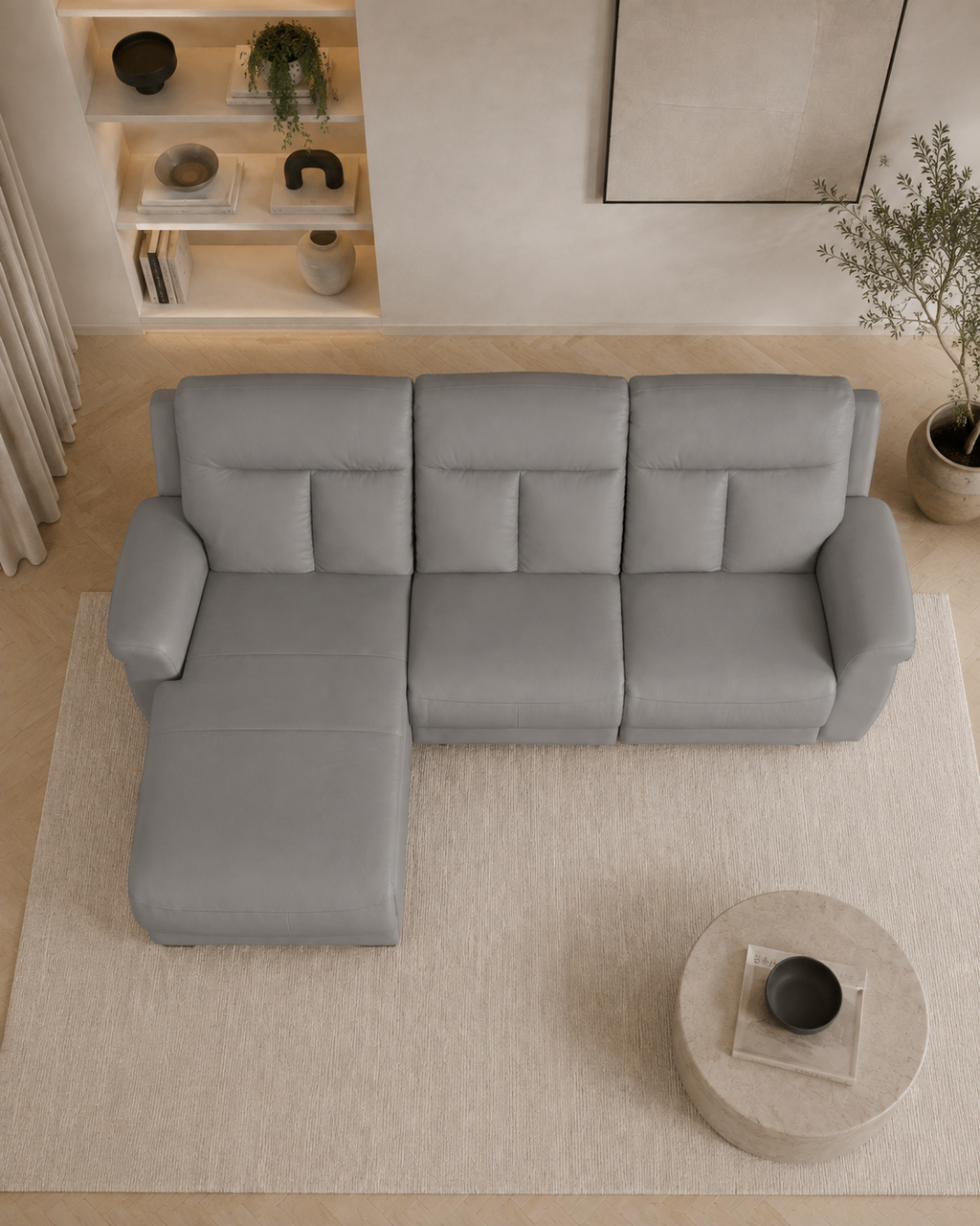 Cromwell Half Leather Recliner Sofa