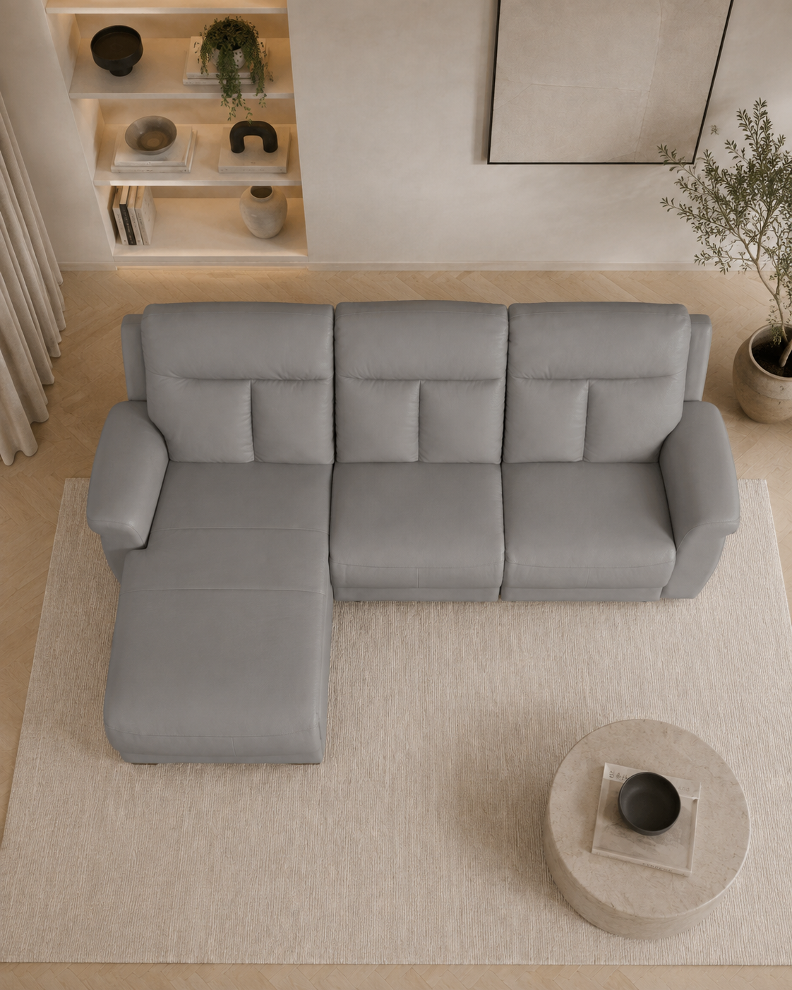 Cromwell Half Leather Recliner Sofa