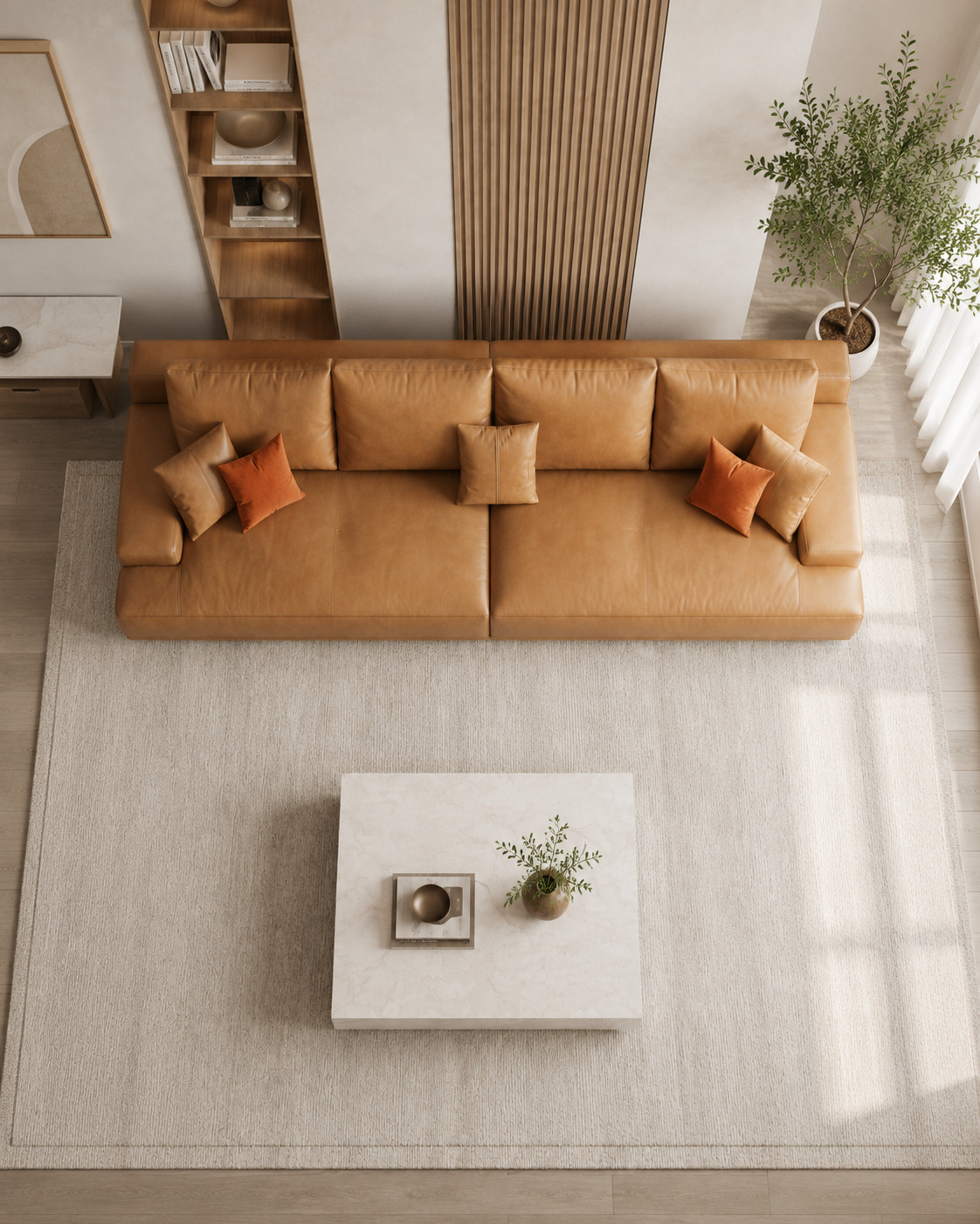Nerissa Leather Chaise Sofa