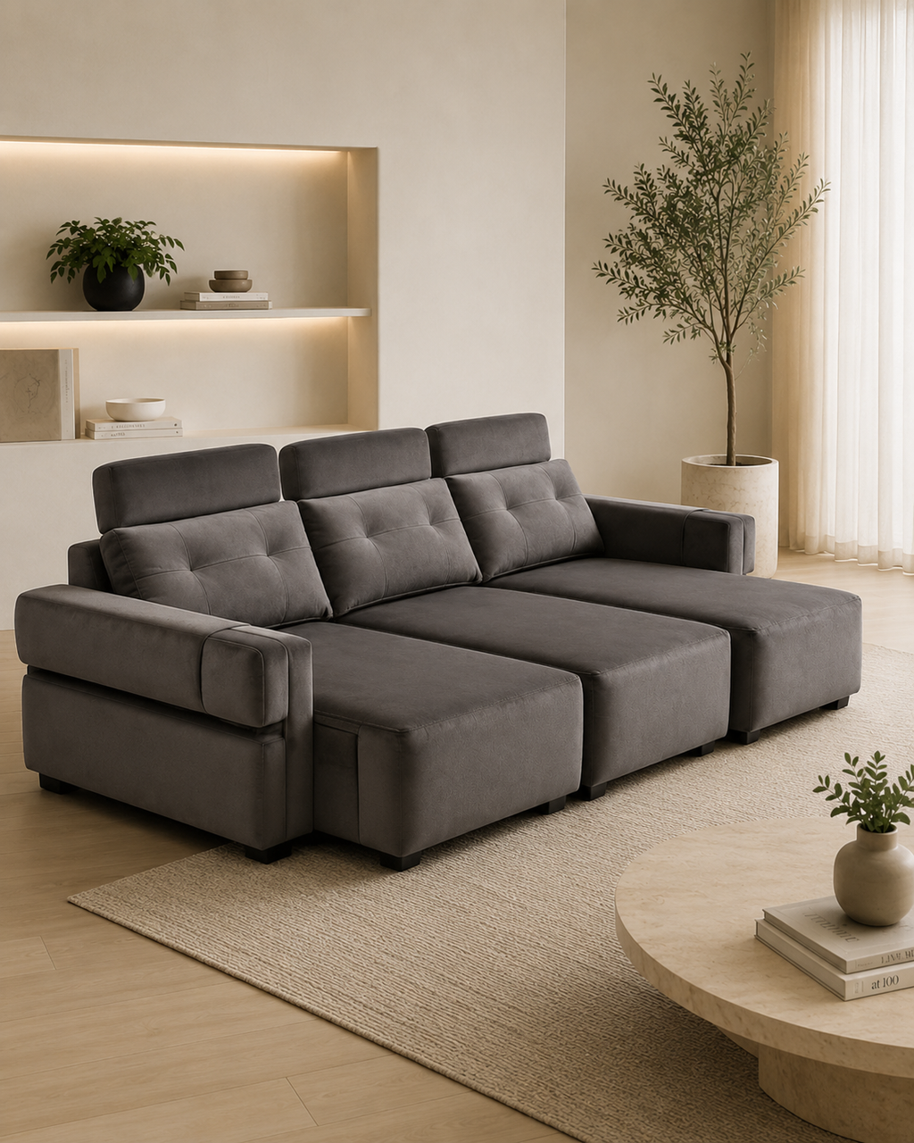 Penrose Fabric Electric Extended Seat Sofa