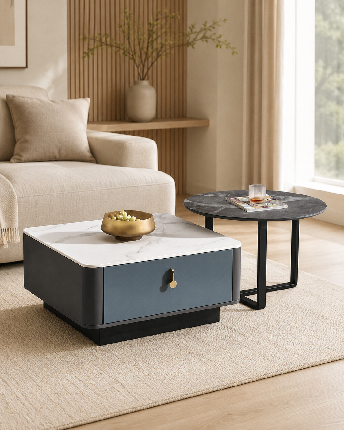 Vesper Sintered Stone Nesting Coffee Table
