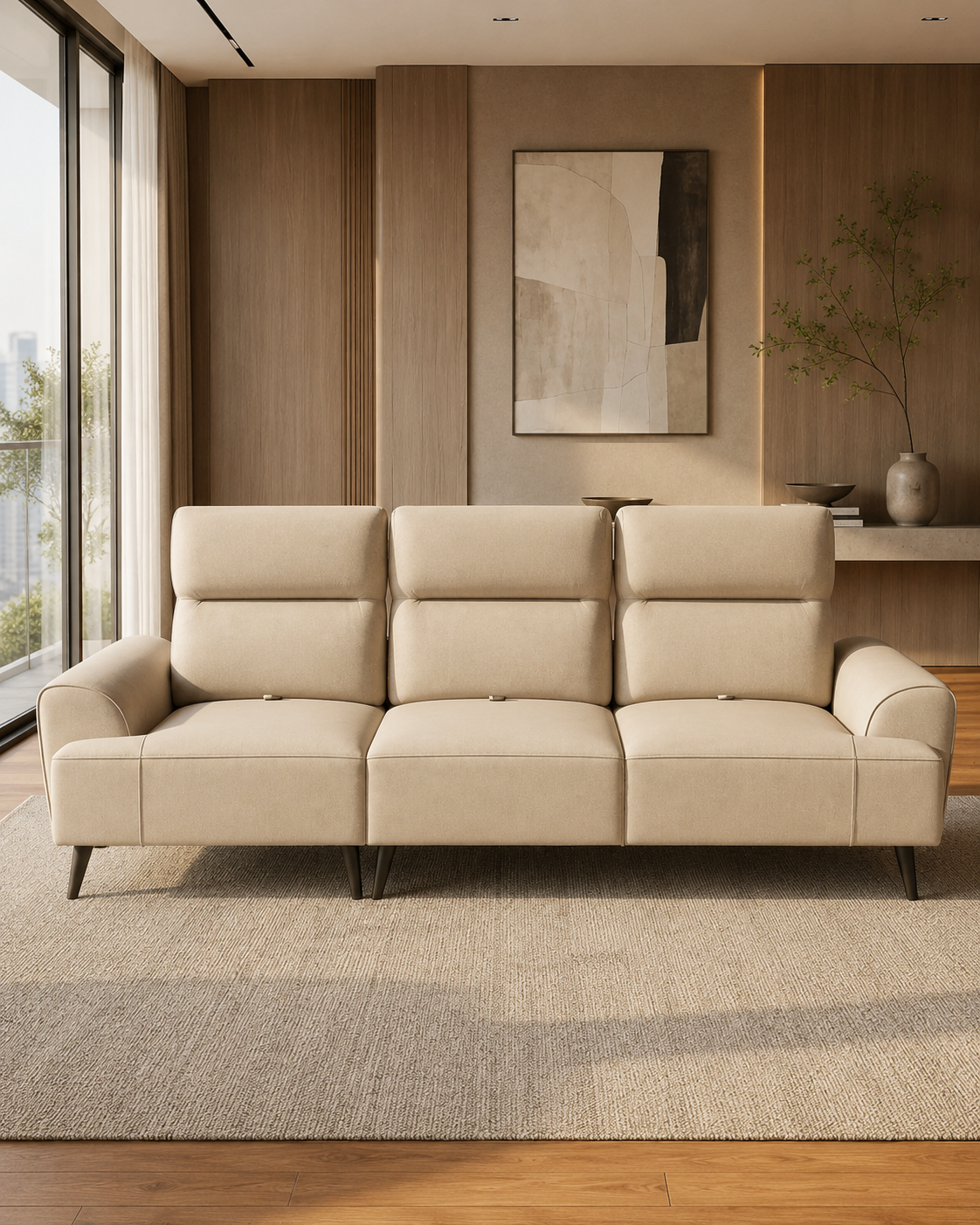 Tavelle Fabric Adjustable Backrest Sofa