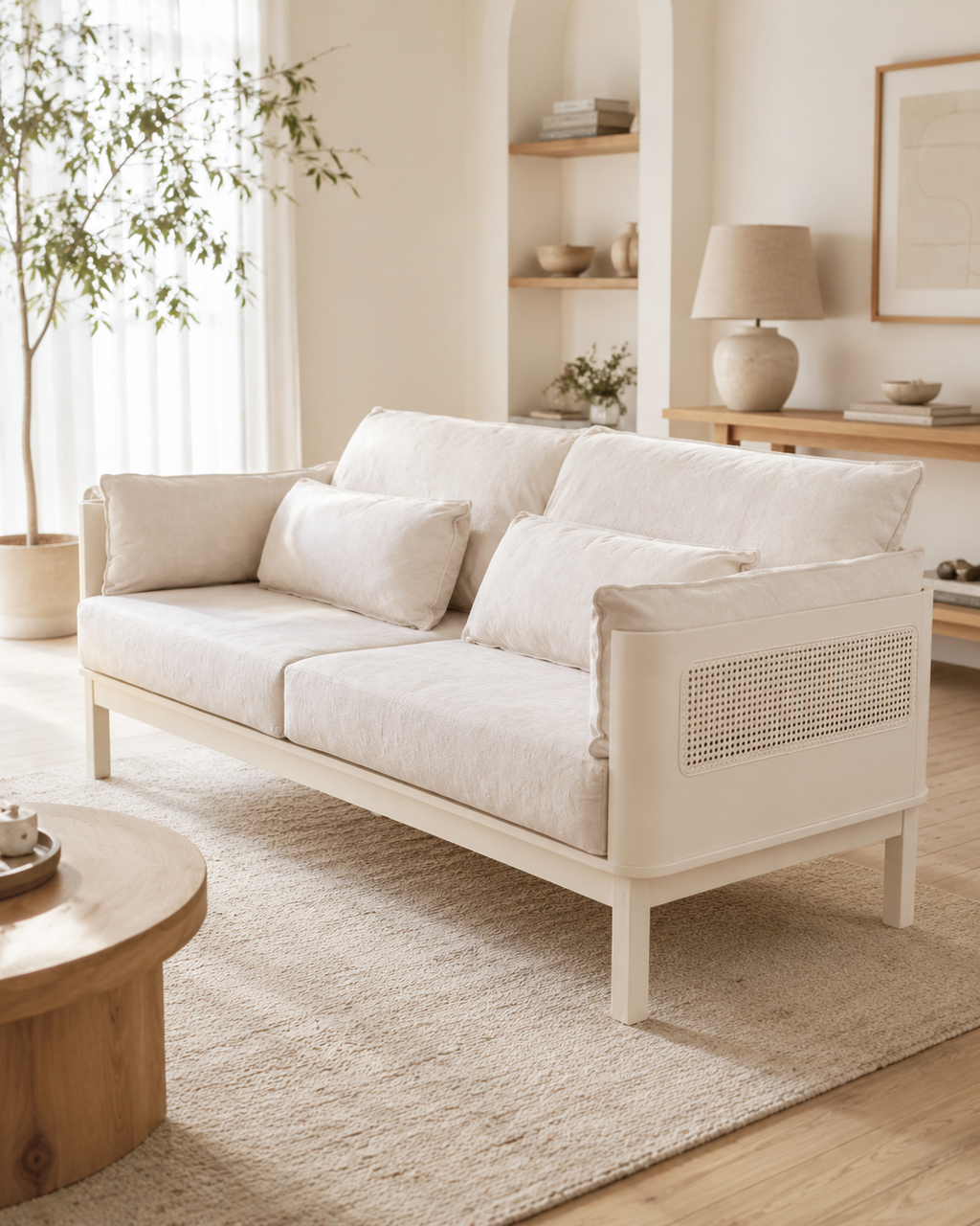 Maris Rattan Wooden Sofa