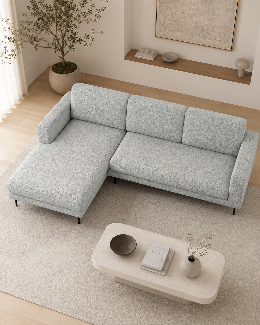 Rothbury Bouclé Chaise Sofa