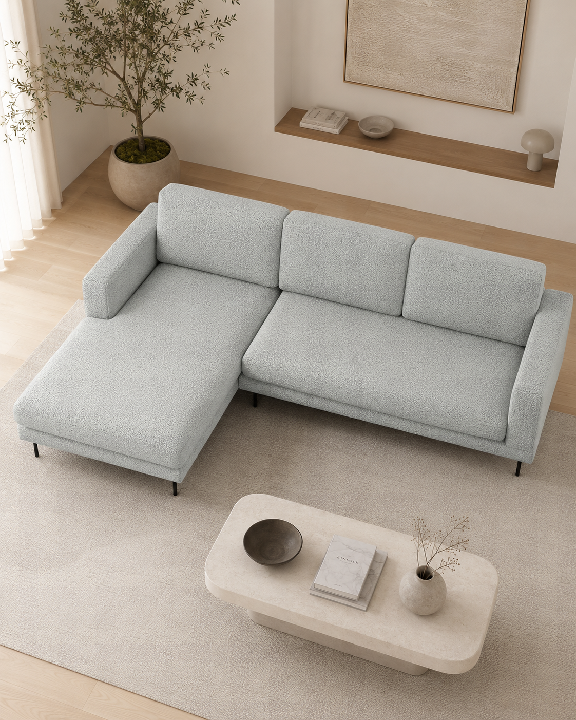 Rothbury Bouclé Chaise Sofa