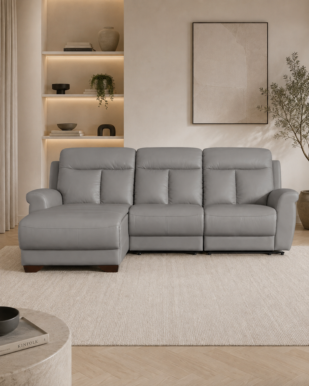 Cromwell Half Leather Recliner Sofa