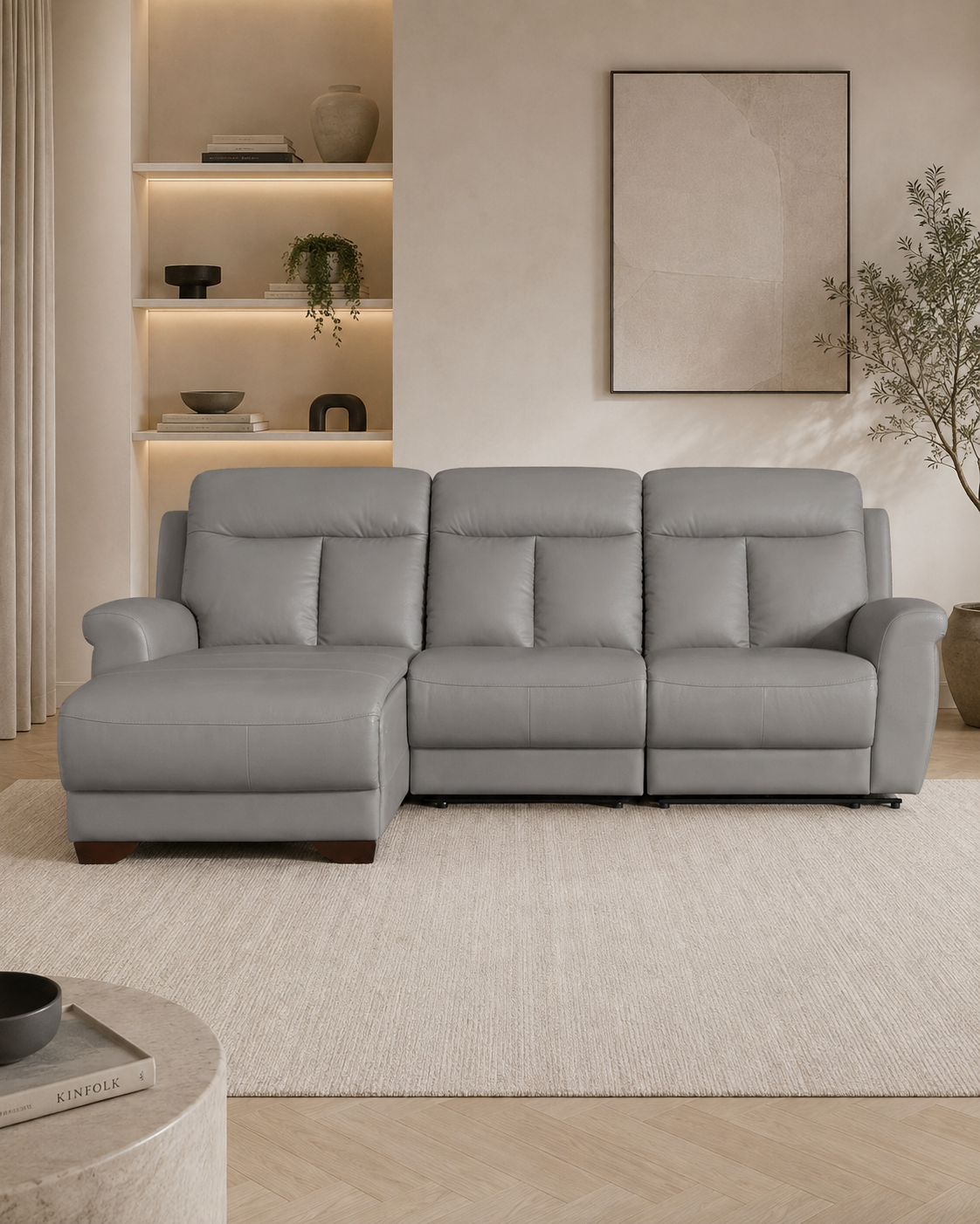 Cromwell Half Leather Recliner Sofa