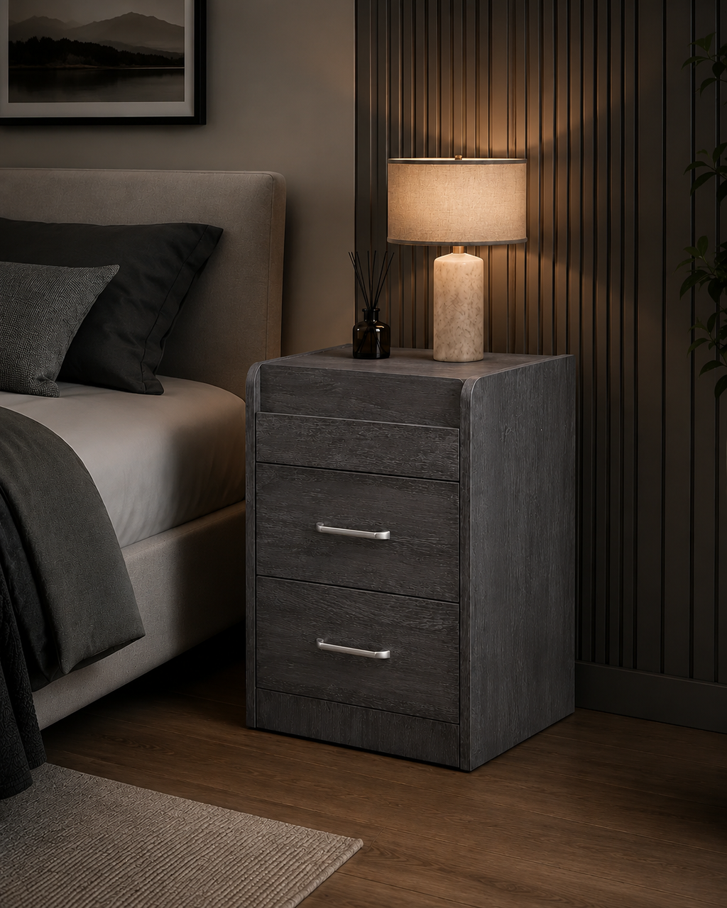 Dusk Grey Bedside Table
