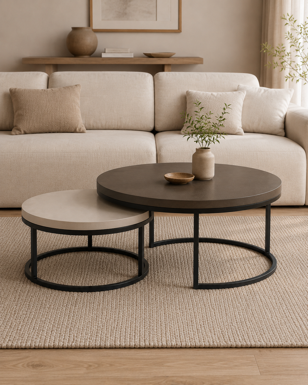 Maelis Round Nesting Coffee Table