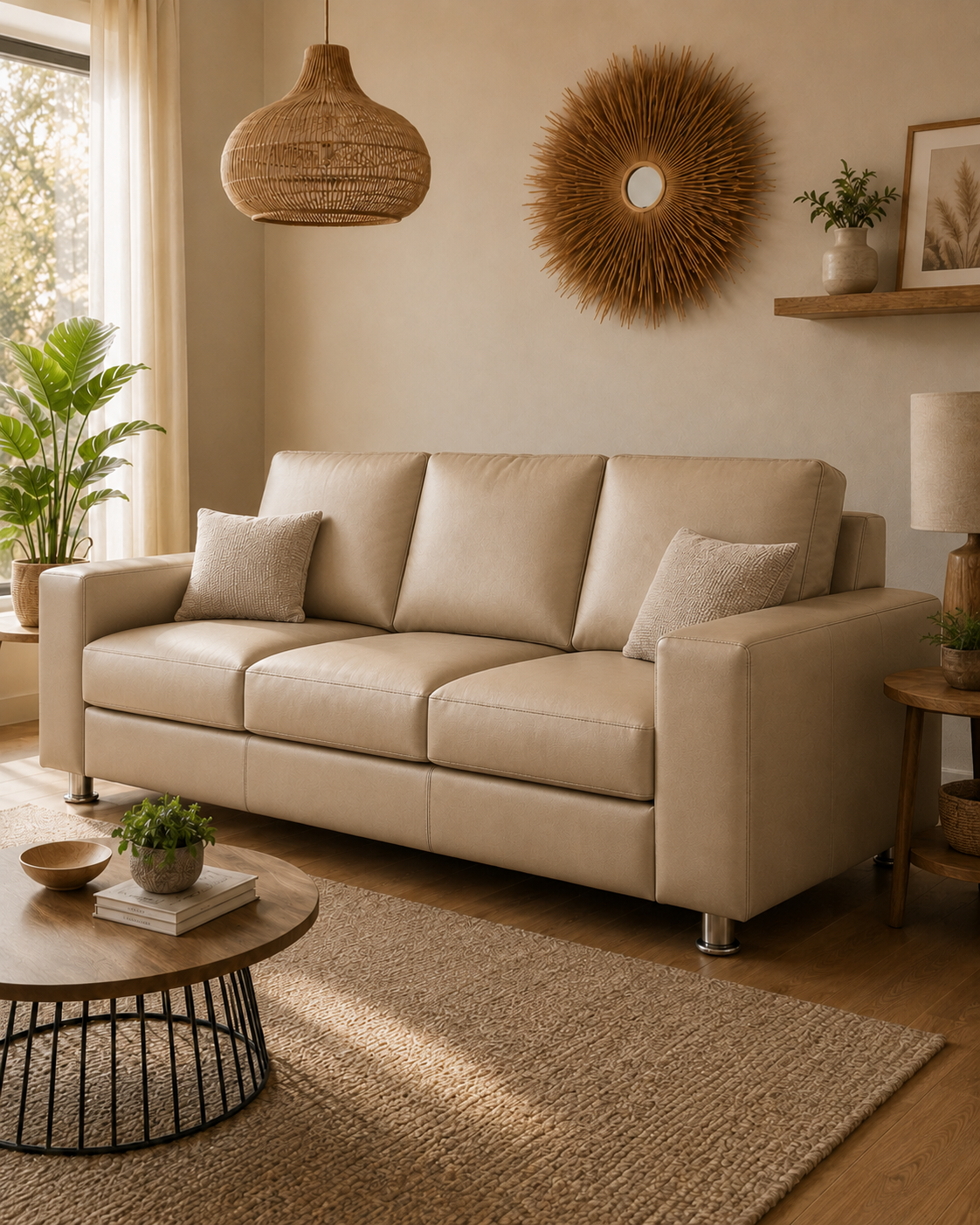 Corven Faux Leather Sofa
