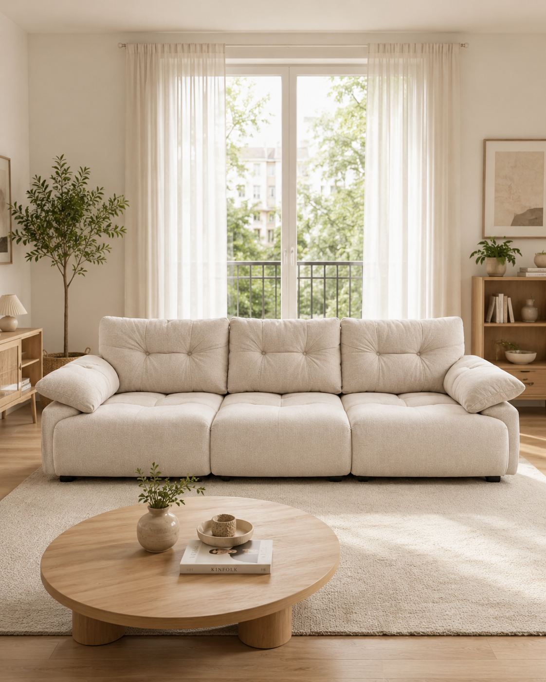 Lysara Fabric Adjustable Backrest Sofa