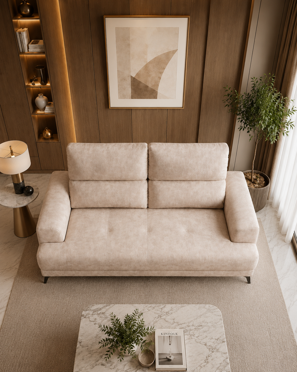 Maren Fabric Adjustable Backrest Sofa
