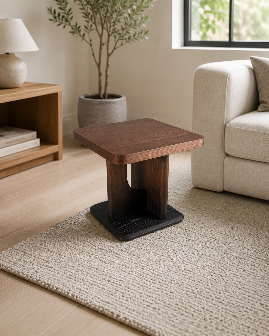 Ronan Red Oak Side Table