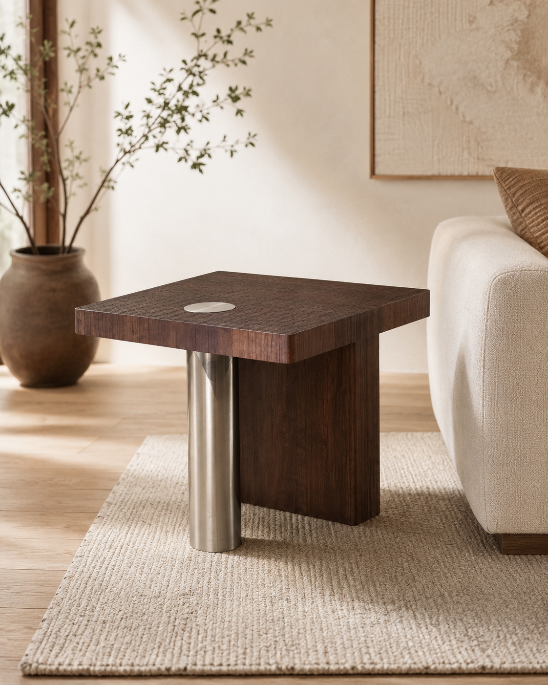 Evren Walnut Side Table