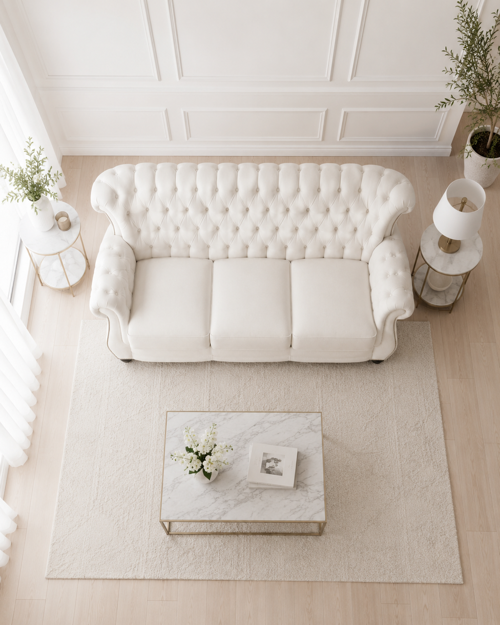 Belgrave Genuine Leather Highback Sofa