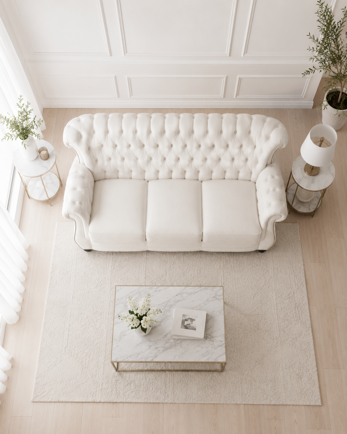 Belgrave Genuine Leather Highback Sofa